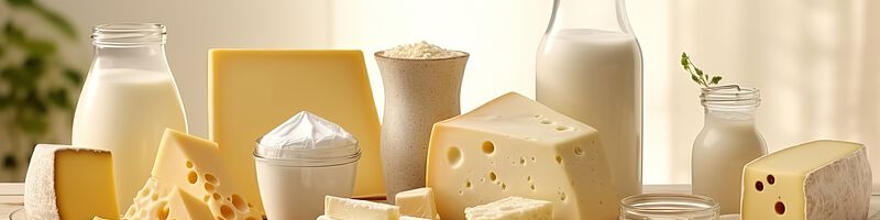 AdobeStock_622718964 Käse und Milch stehen auf einem Tisch